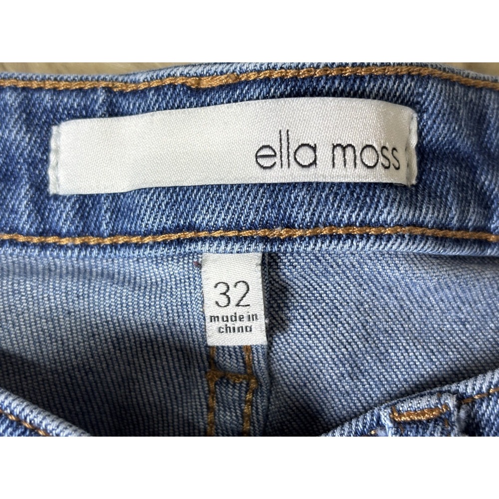 Ella Moss Skinny Jeans 32 High Rise Distressed‎ Light Wash Ankle Boho Chic - Picture 6 of 7